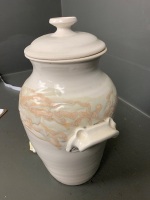 Large Pottery Water Dispenser with Tap - Signed to Base - 2