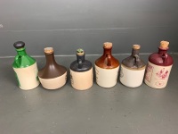 6 Stoneware Wine and Port Decanters - 2