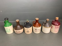 6 Stoneware Wine and Port Decanters - 3