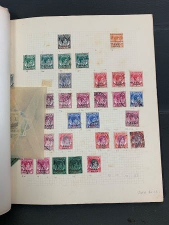 Stamp Album Consisting of App. 1000 Stamps - Mostly Malay States - Some pre 1900