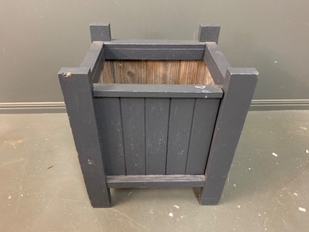 Grey Painted Wooden Planter Box