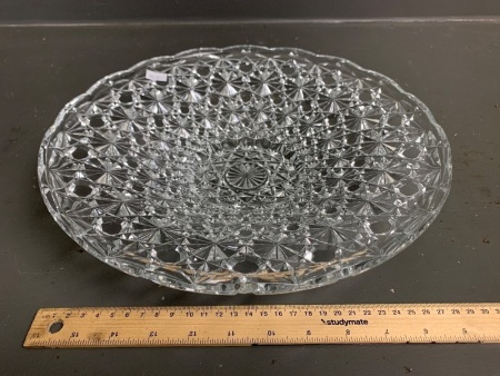 French Cut Clear Glass Bowl