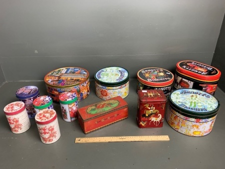 Lot of 12 Vintage Tins