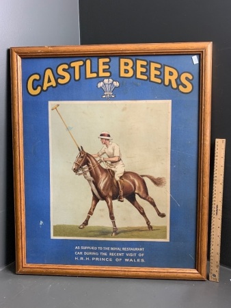 Vintage 'Castle Beer' Brewery Advert in Frame