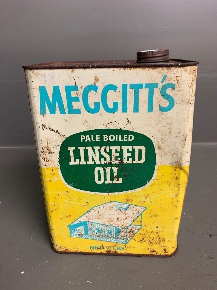 Vintage 'Meggitt's' 1 Gallon Linseed Oil Tin