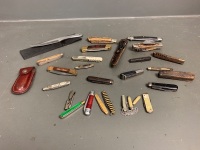 Quantity of Pocket, Folding and Utility Knives - app. 28 in total