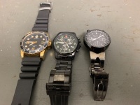 3 Men's Wrist Watches inc. Agnis B, Swiss Eagle and Swiss Military