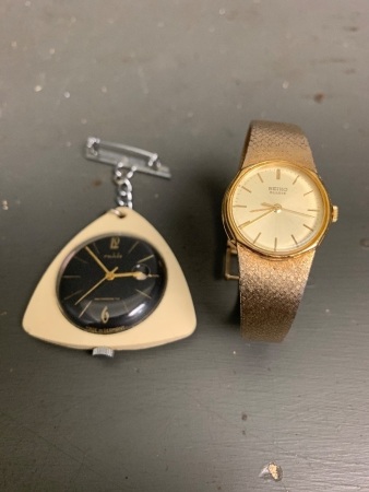 2 Women's Watches inc. Nurses Wind Up and Sterling Silver Seiko