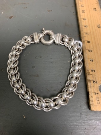 Large Silver Bracelet - Marked 925 and 999