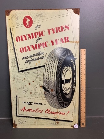 Olympic Tyres Painted Tin Sign