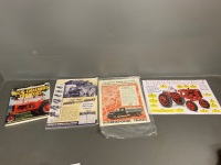 3 Advertising Posters International Trucks, Farmall and Dodge Trucks + History of Allis-Chalmers Tractors Book