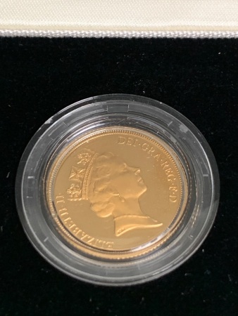 1990 Proof Gold Sovereign, GB Royal Mint, Boxed