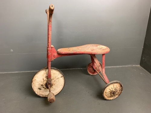 Antique Child's Tricycle with Wooden Block Pedals