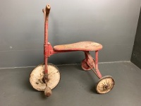 Antique Child's Tricycle with Wooden Block Pedals