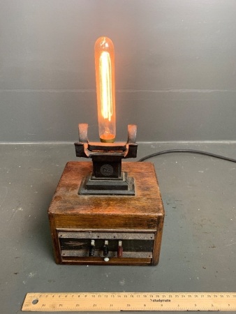 Antique Dictograph System Converted to Electric Lamp