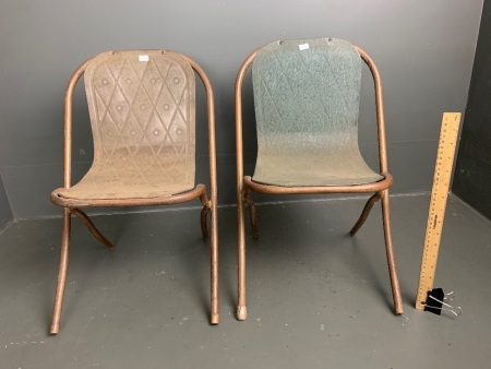 Pair of Vintage Child's Tin Chairs