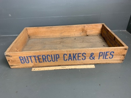 Vintage Wooden Buttercup Cakes and Pies Box