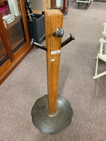 Railway Spike Hat/Coat Stand on Plough Disk