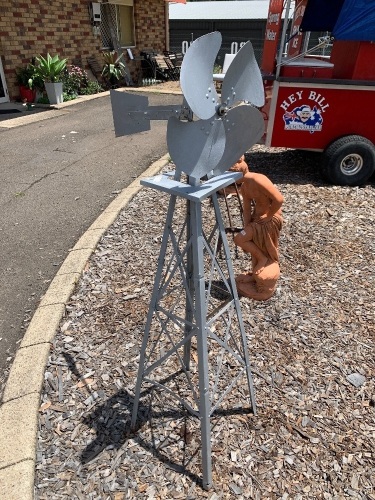 Painted Steel Garden Display Windmill