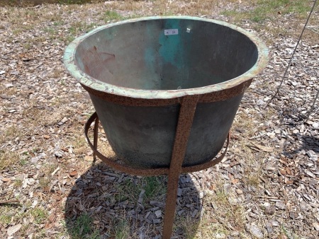 Vintage Copper Boiler on Stand