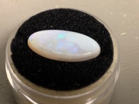 3.1 ct Solid Grey Opal Cooper Pedy Elongated Oval - Blues and Greens