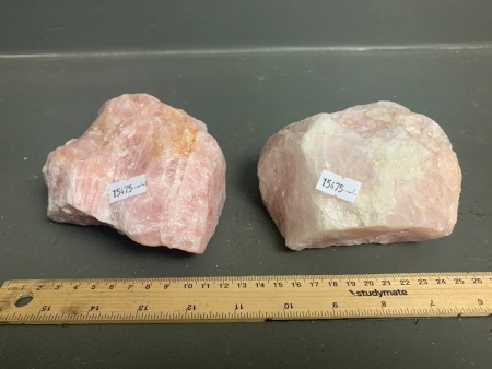 2 x Rose Quartz -app. 1.2kg ea