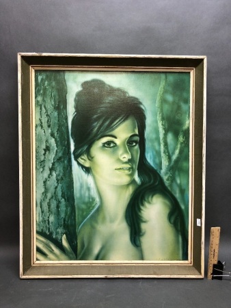 Vintage Retro JH Lynch Lady Framed Print