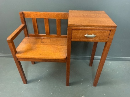 Vintage Wooden Telephone Stand