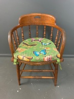 Edwardian Antique Desk Chair with Cushion