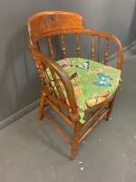 Edwardian Antique Desk Chair with Cushion - 2