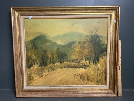 Road Through The Ranges Ranges -Acrylic on Board signed Edmund Willrich