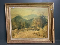 Road Through The Ranges Ranges -Acrylic on Board signed Edmund Willrich