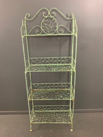 Vintage Decorative Steel Bakers 4 Tier Folding Stand