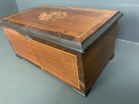 Antique Swiss Music Box in Inlaid Cabinet - 2