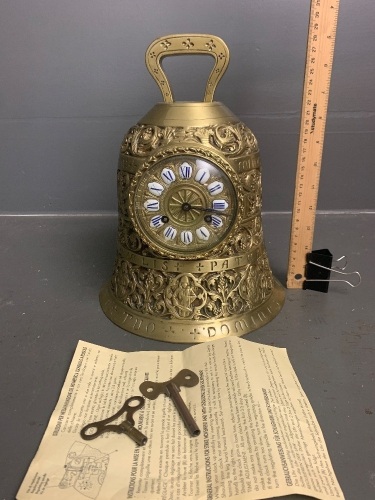 Late 19th Century Paris France Cast Bronze Bell Clock.