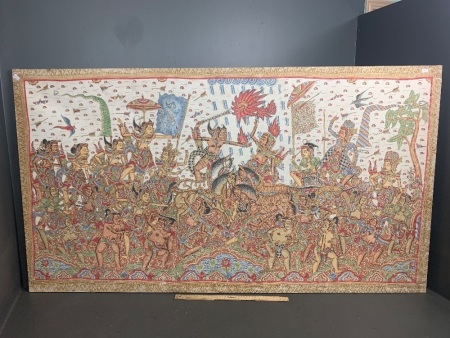 Vintage Balinese Textile Painting