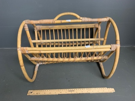 Vintage Cane Magazine Rack