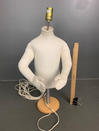 Fabric Mannequin on Stand Converted to Lamp (USA type plug) 