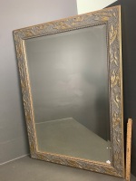 Carved and Gilt Framed Bevelled Edged Mirror 