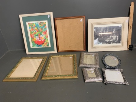 Lot of 8 Various Size and Style Picture Frames (all with glazing)