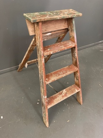 Vintage Wooden Step Ladder for Display Use Only