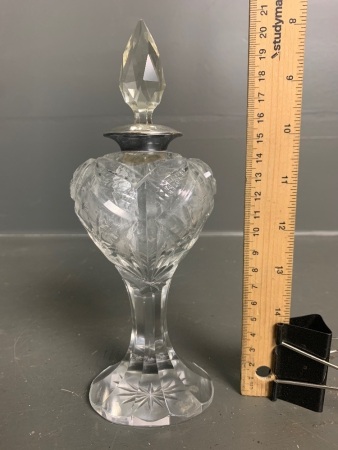 Vintage Crystal and Stirling Silver (Hallmarked) Perfume Bottle