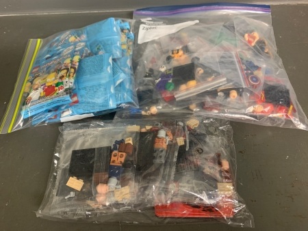 3 sets of Lego Mini Figures inc. Simpsons, Walking Dead and Marvel