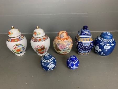 Assorted Lot of Vintage Chinese and Japanese Ginger Jars