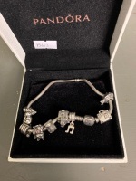 Pandora Charm Bracelet with Retired Charms