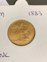 Gold Sovereign - Melbourne 1883 - 2