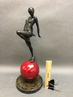 Contemporary Bronze Dancer on Orb