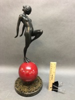 Contemporary Bronze Dancer on Orb - 2