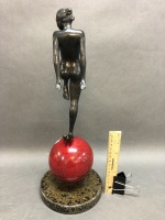 Contemporary Bronze Dancer on Orb - 3