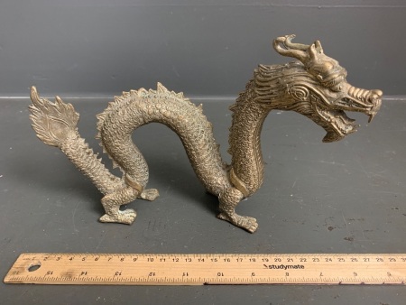 Chinese Brass Feng Shui Prosperity Dragon